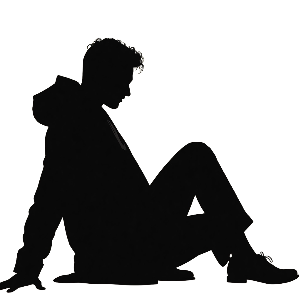 Silhouette of a Thoughtful Person